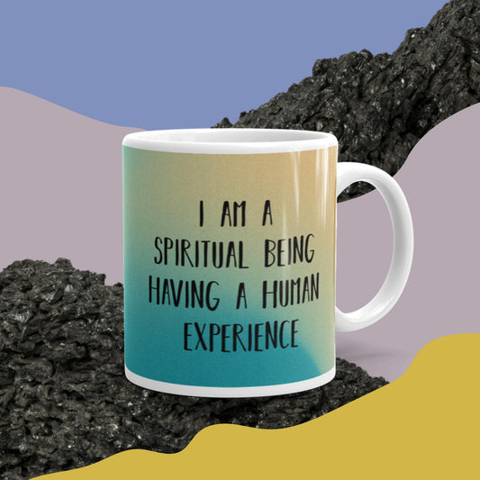 i am a  spiritual being  having a human  experience - Vibemugs